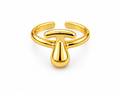 Gold Teardrop T-Bar Ring