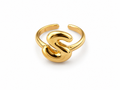 Gold Teardrop S-Bar Ring