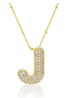 Iced initial Necklace | J